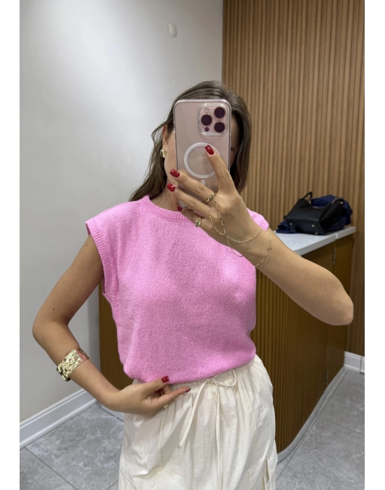 Bisiklet Yaka Pembe Merserize