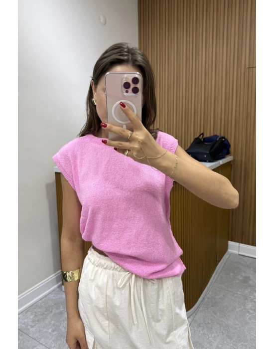 Bisiklet Yaka Pembe Merserize