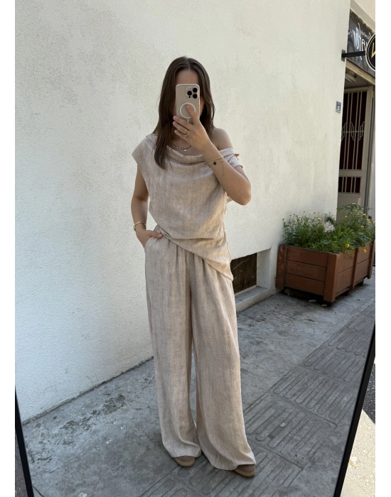 Bluz Pantolon Takım Bej