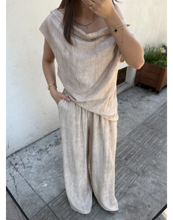 Bluz Pantolon Takım Bej