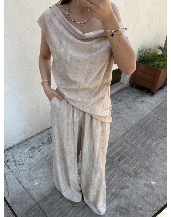 Bluz Pantolon Takım Bej