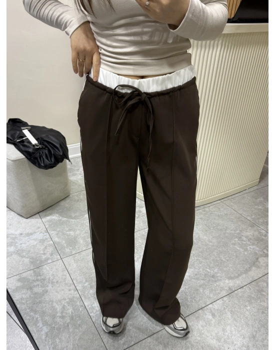 Boxer Detaylı Kahve Palazzo