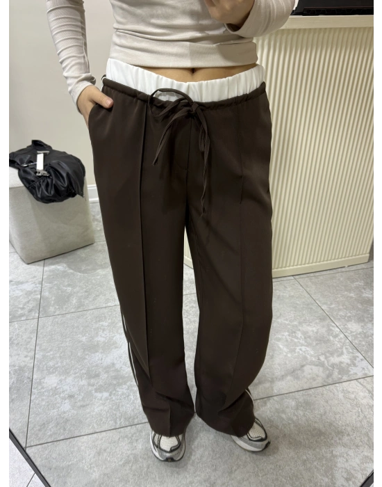 Boxer Detaylı Kahve Palazzo