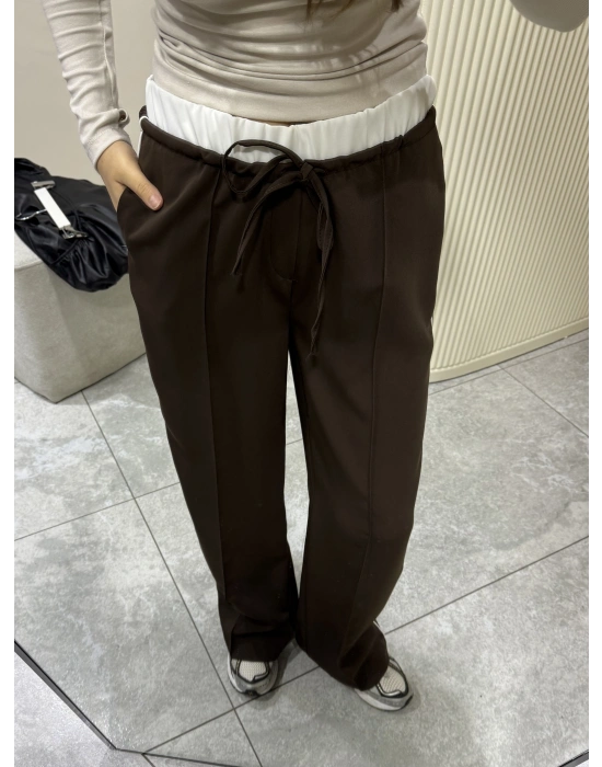 Boxer Detaylı Kahve Palazzo