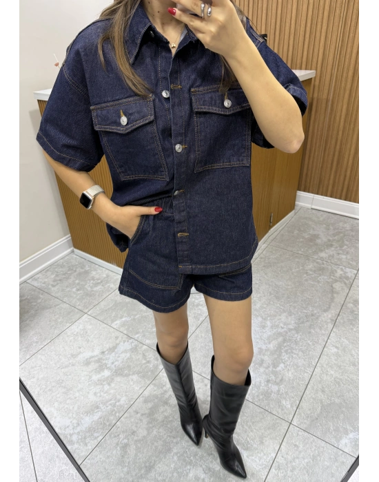 Denim Şortlu Takım