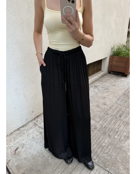Dökümlü Pantolon Siyah
