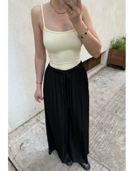 Dökümlü Pantolon Siyah