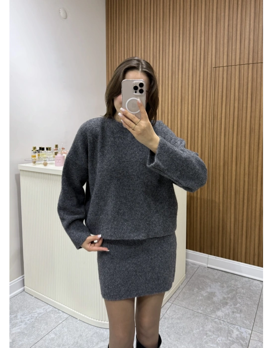 Etekli Triko Takım Antrasit