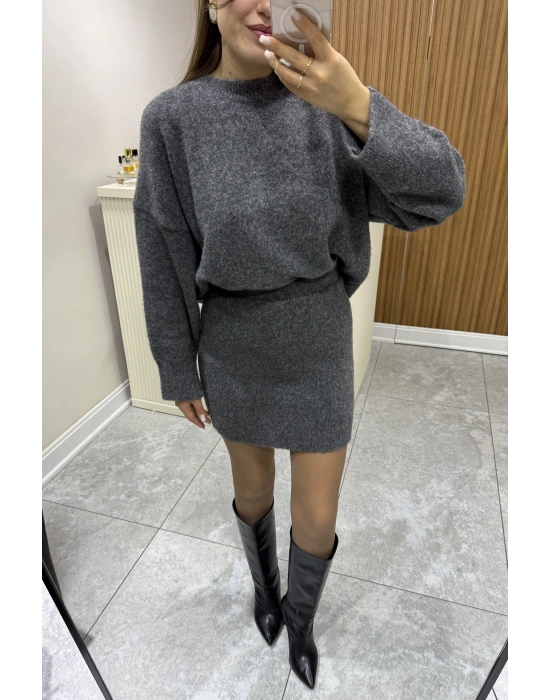 Etekli Triko Takım Antrasit