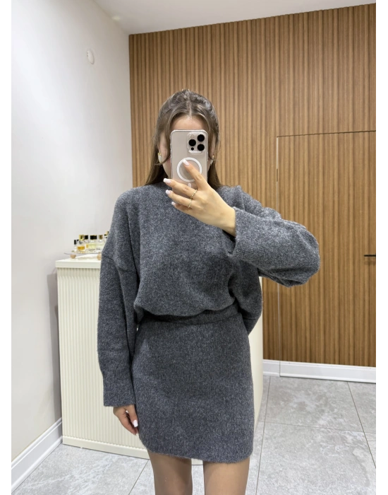 Etekli Triko Takım Antrasit