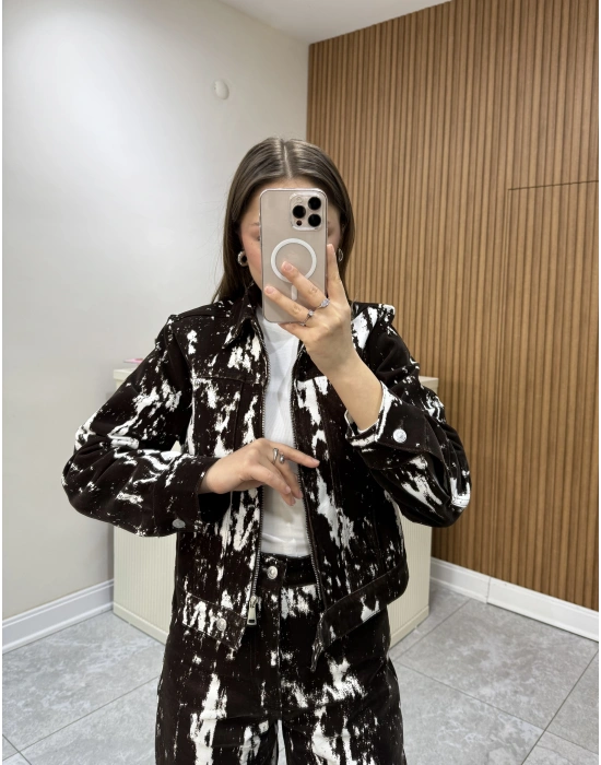 Flok Baskılı Ceket