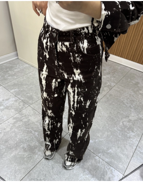 Flok Baskılı Pantolon