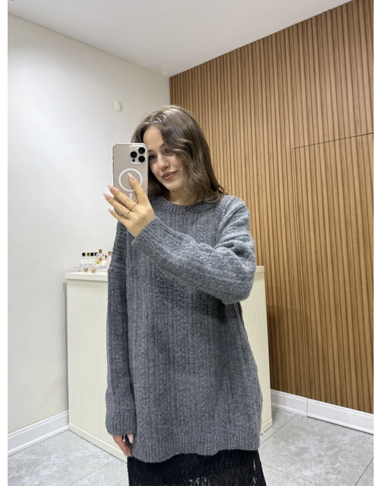 Hasır Örgü Salaş Kazak Antrasit