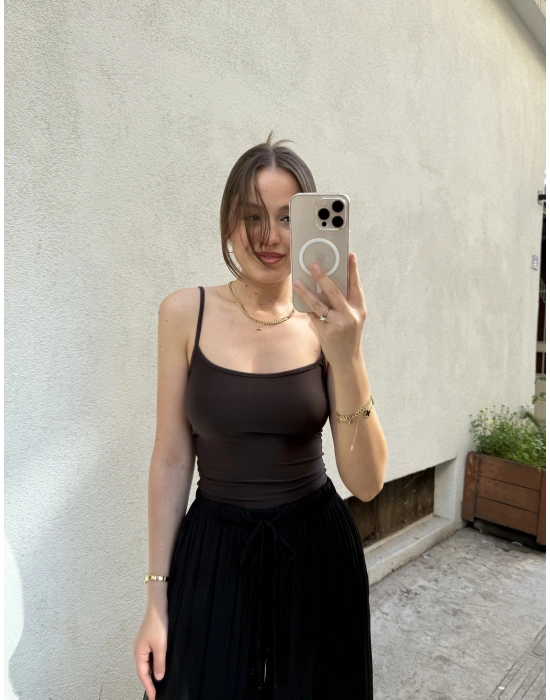 İp Askılı Atlet Kahve
