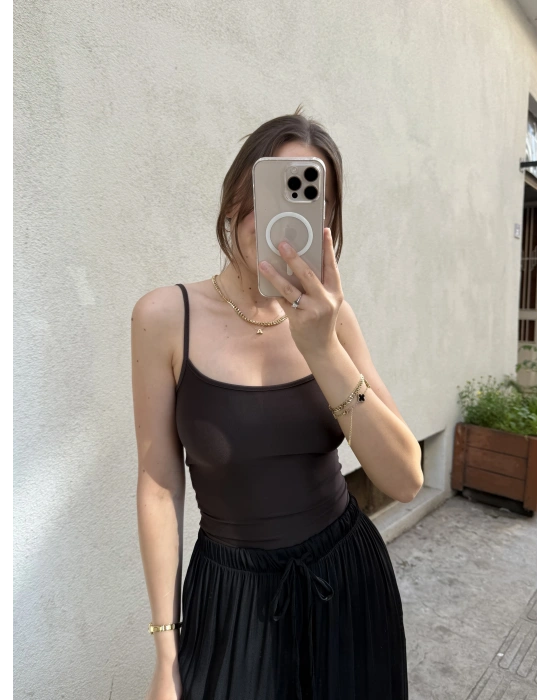 İp Askılı Atlet Kahve