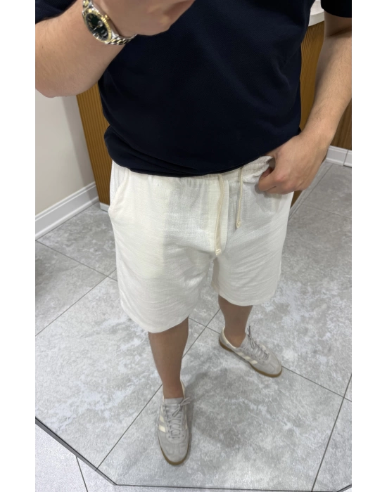 Keten Beyaz Şort