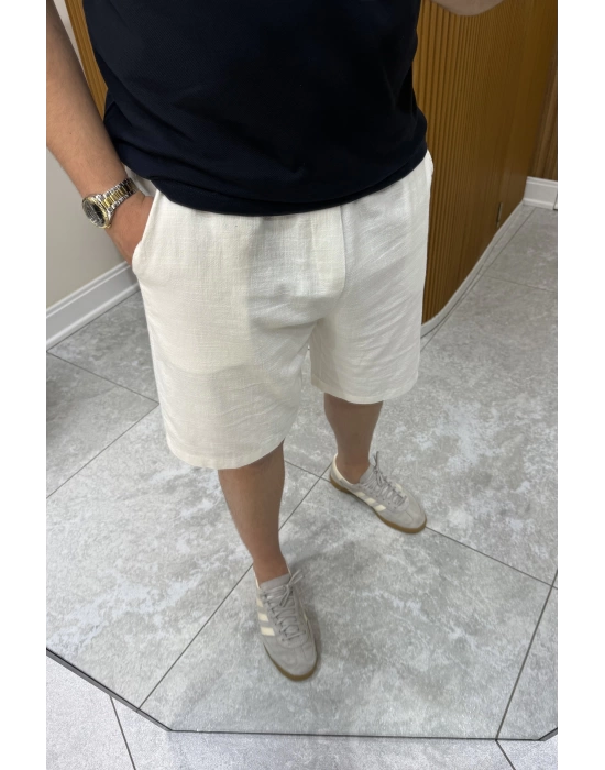 Keten Beyaz Şort