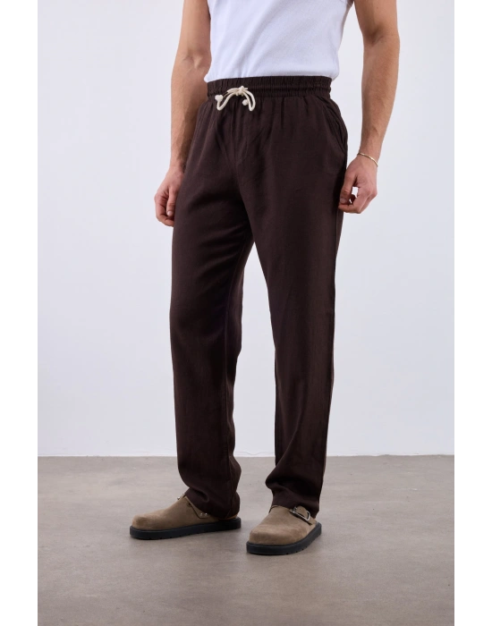Keten Pantolon Kahve
