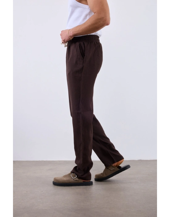 Keten Pantolon Kahve