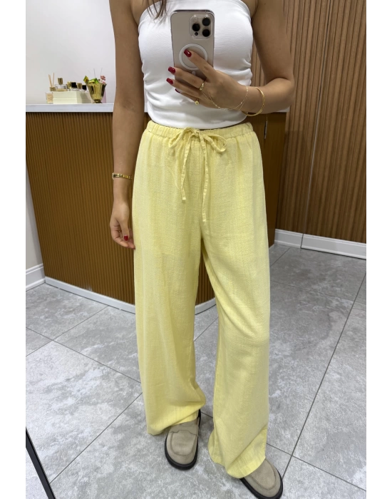 Keten Pantolon Sarı