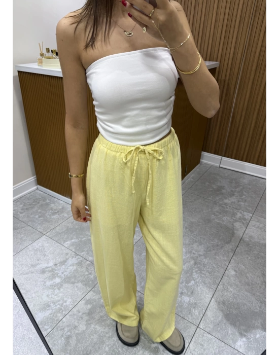 Keten Pantolon Sarı