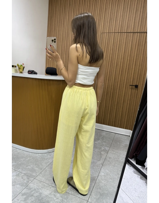 Keten Pantolon Sarı