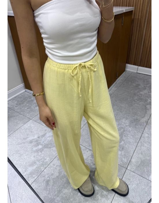 Keten Pantolon Sarı