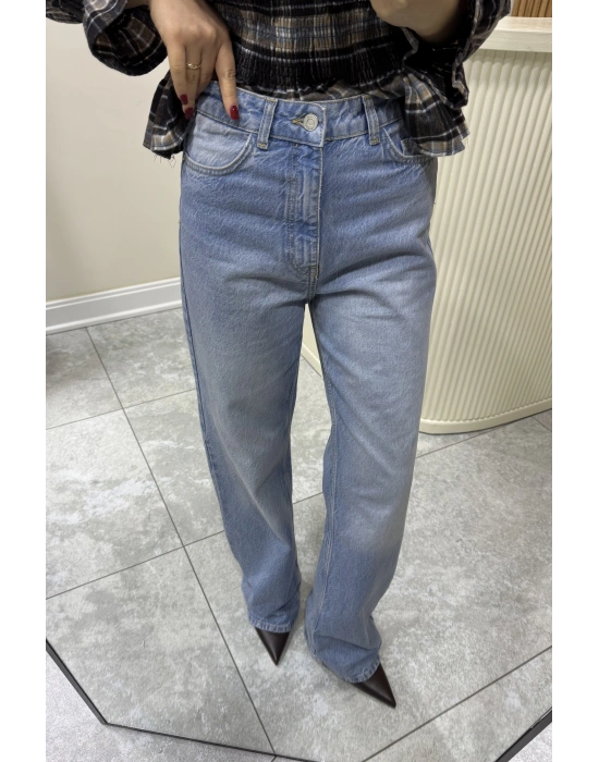 Marka Model Wide Leg Buz Mavisi Jean