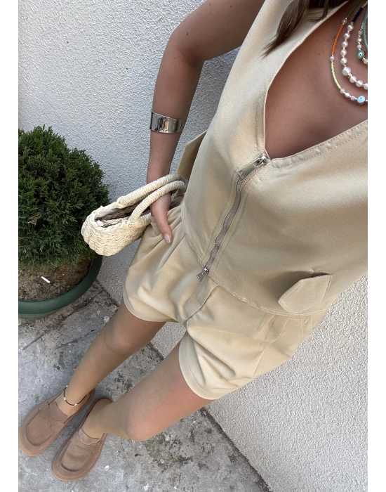 Marka Model Camel Şort-Yelek Takım