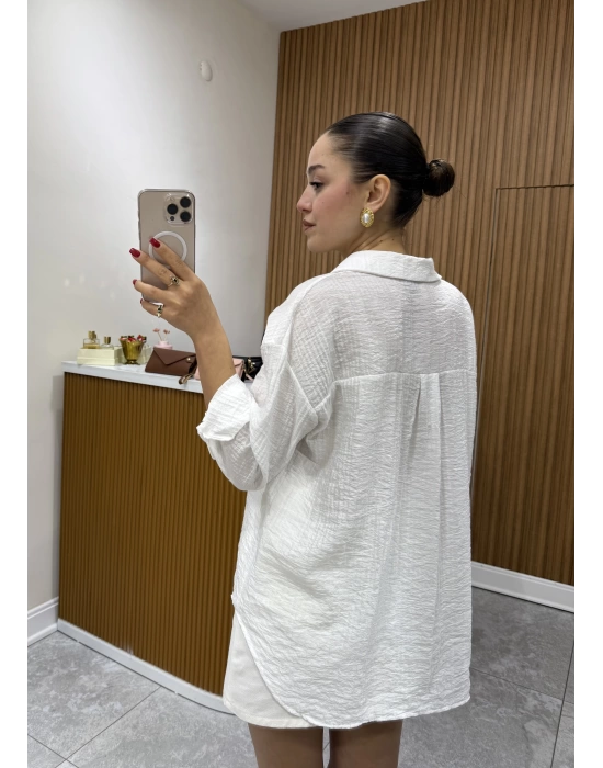Marka Model Gofre Beyaz Gömlek