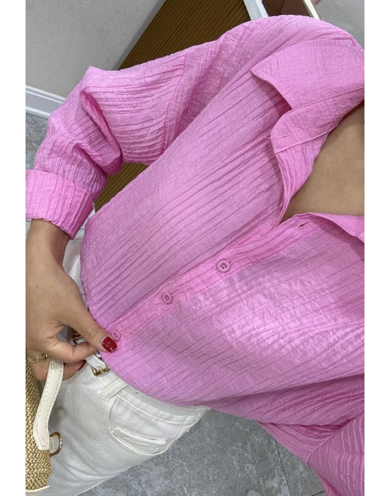 Marka Model Gofre Pembe Gömlek