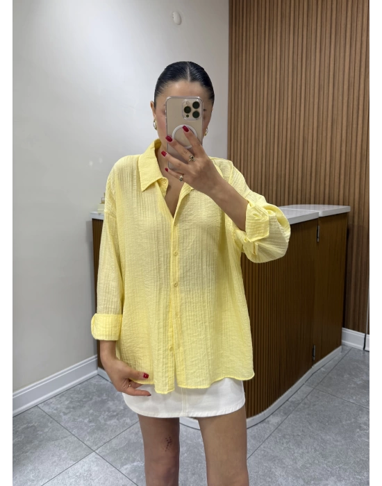 Marka Model Gofre Sarı Gömlek