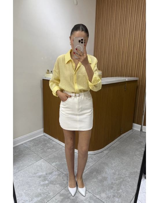 Marka Model Gofre Sarı Gömlek