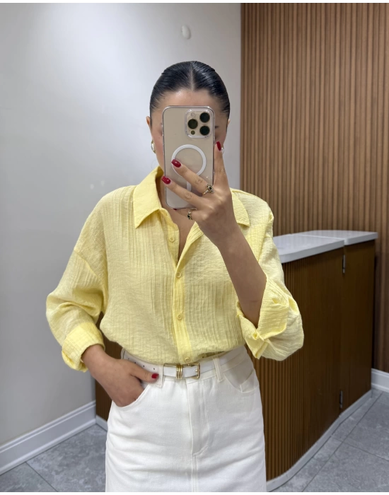 Marka Model Gofre Sarı Gömlek