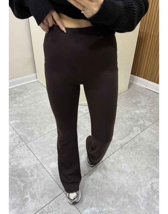 Marka Model İspanyol Paça Tayt Kahve