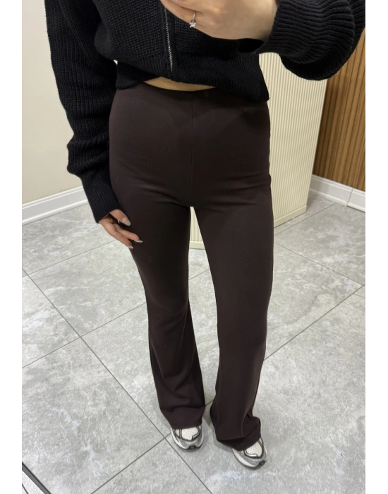 Marka Model İspanyol Paça Tayt Kahve