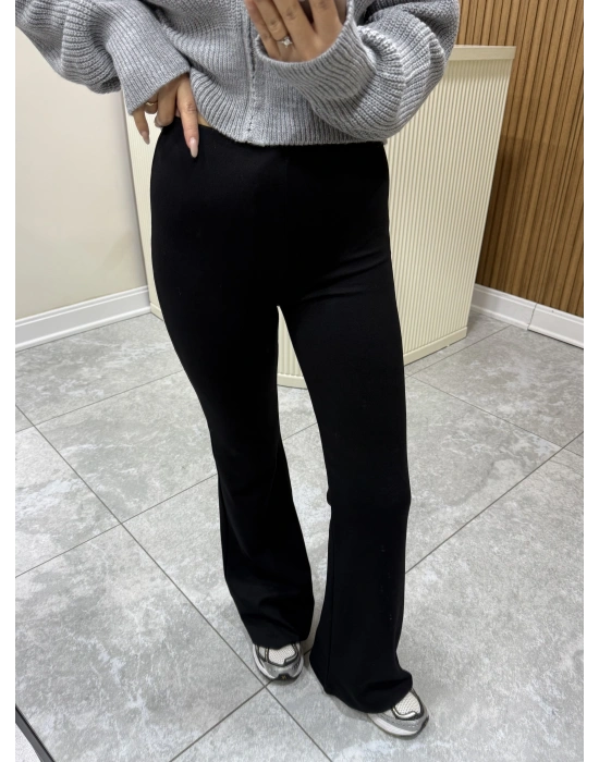 Marka Model İspanyol Paça Tayt Siyah