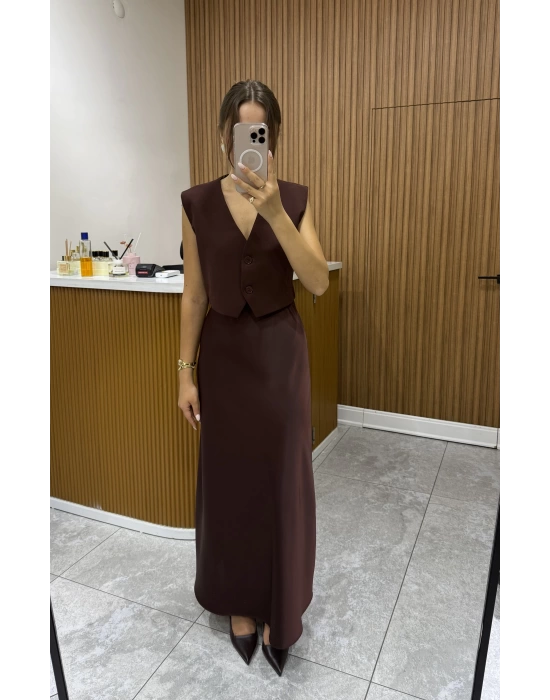 Marka Model Kahve Saten Etek