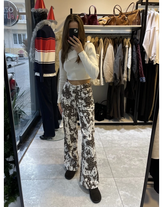 Marka Model Leopar Kesik Baskılı Jean