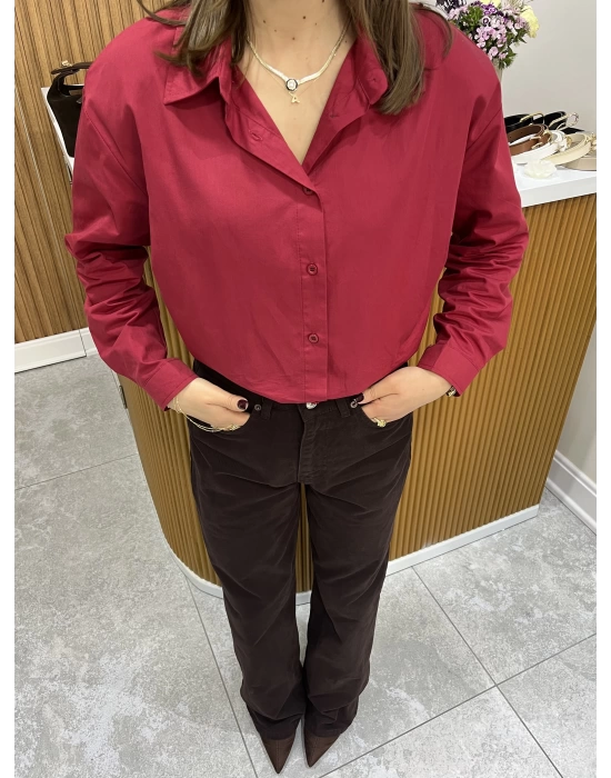 Marka Model Vatkalı Bordo Gömlek