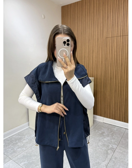 Marka Model Yelekli Lacivert Eşofman Takımı