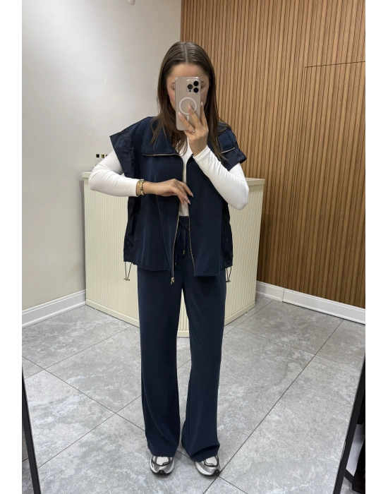 Marka Model Yelekli Lacivert Eşofman Takımı