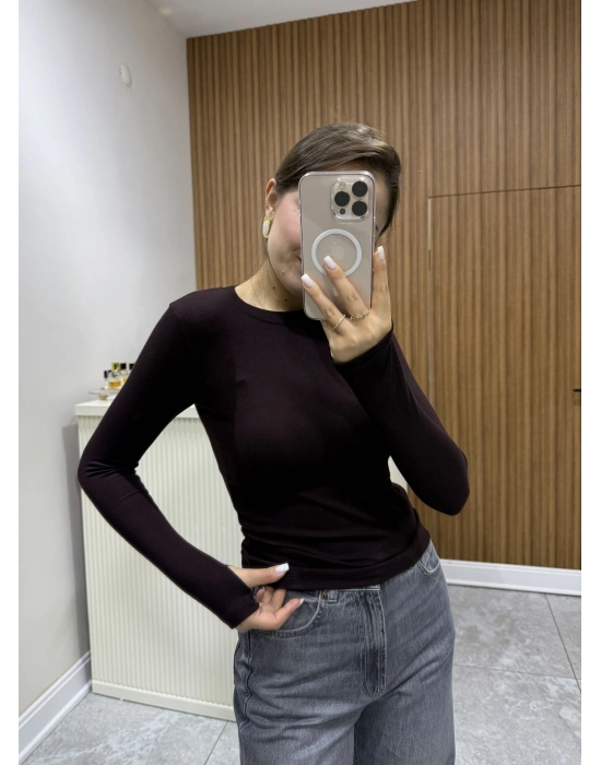 Marka Parmak Geçirmeli Body Kahve