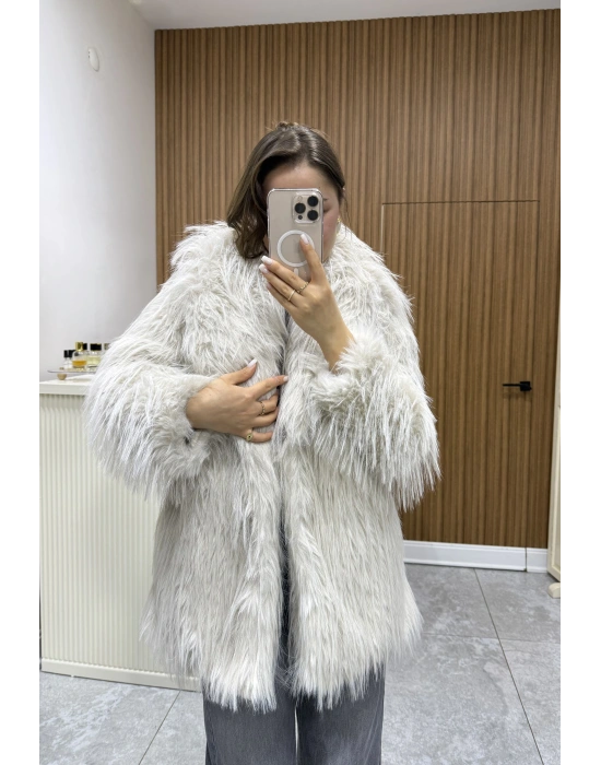 Oversize Kürk Taş Renk