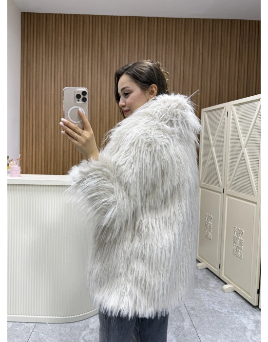 Oversize Kürk Taş Renk