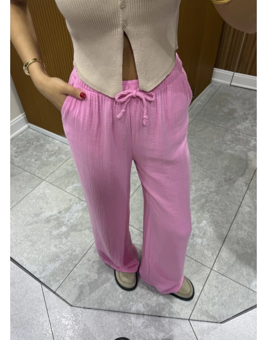Pembe Müslin Pantolon