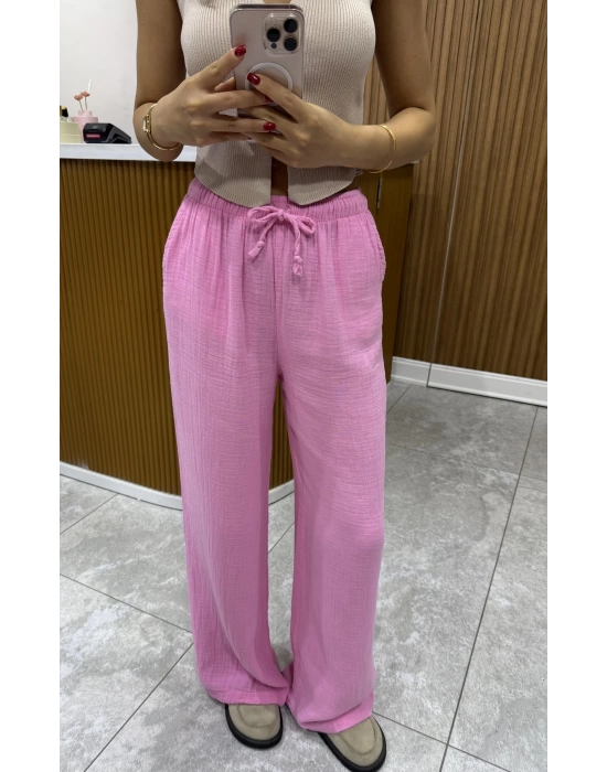 Pembe Müslin Pantolon