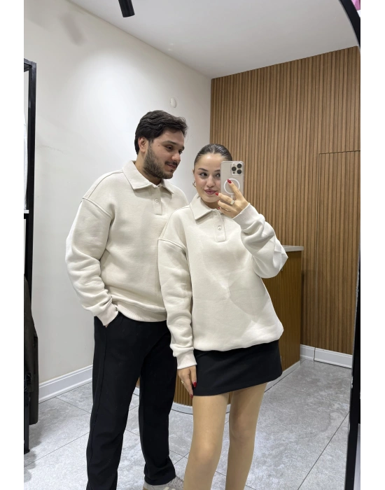 Polo Yaka Sweat Bej