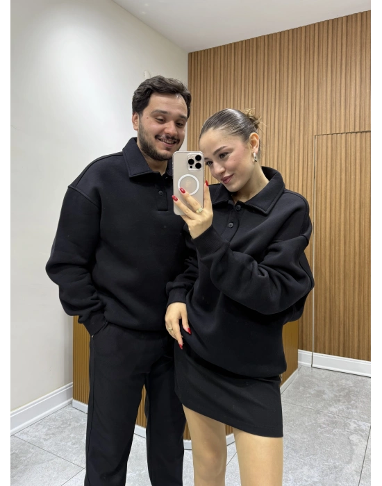 Polo Yaka Sweat Siyah