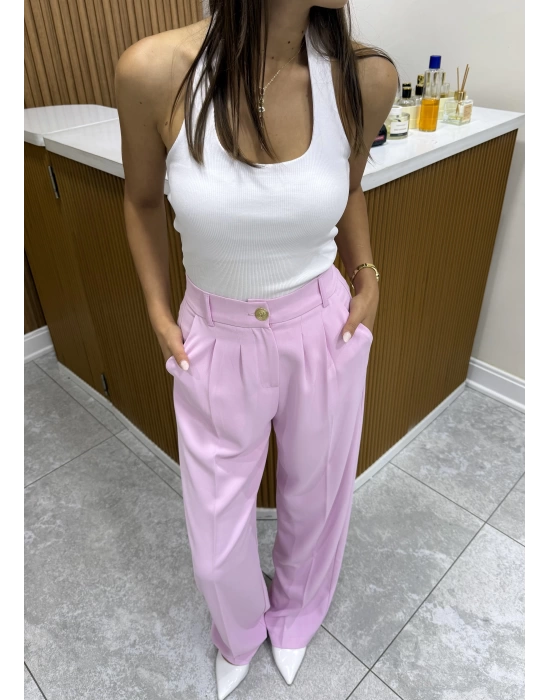 Premium Palazzo Pembe Pantolon